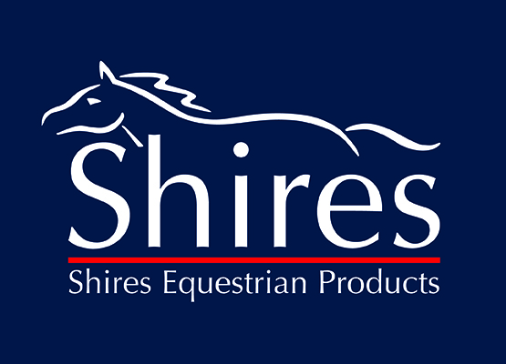 Shires Logo on blue